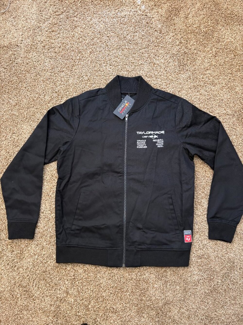 Brand New Taylor Made F1 Redbull Oracle Black Mechanic Jacket Mens Size Small - Picture 2 of 12